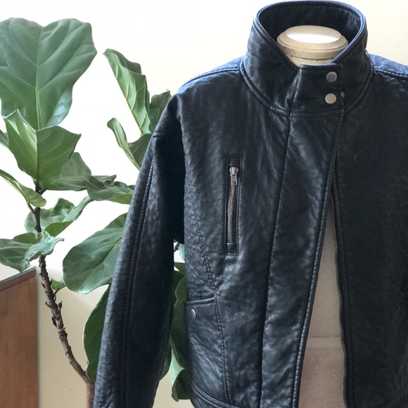 Silence + Noise Etienne Pebbled Faux Leather Coat - Picture 2 of 8